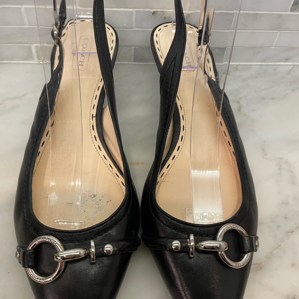 Coach leather sling back kitten Heel size 8
